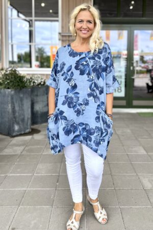 Kukkatunika pellavaa