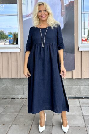 Pellavamekko tummansininen