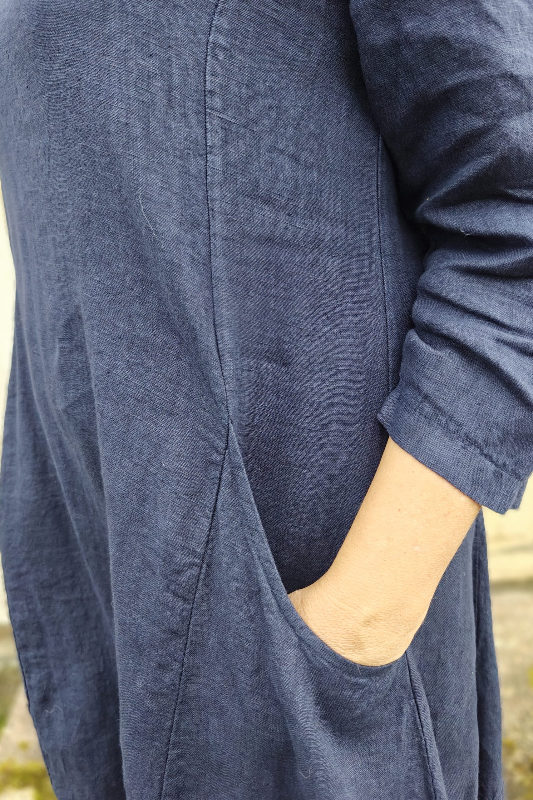 Aada-pellavamekko, tummansininen - Image 5