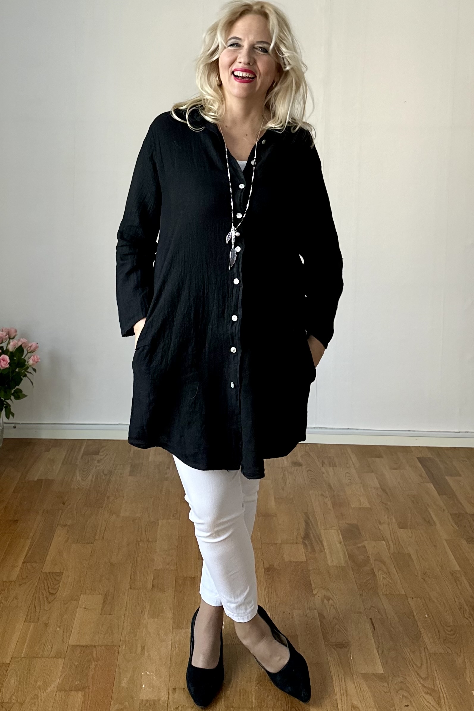 Pellavatehdas Viola musta pellavapaita