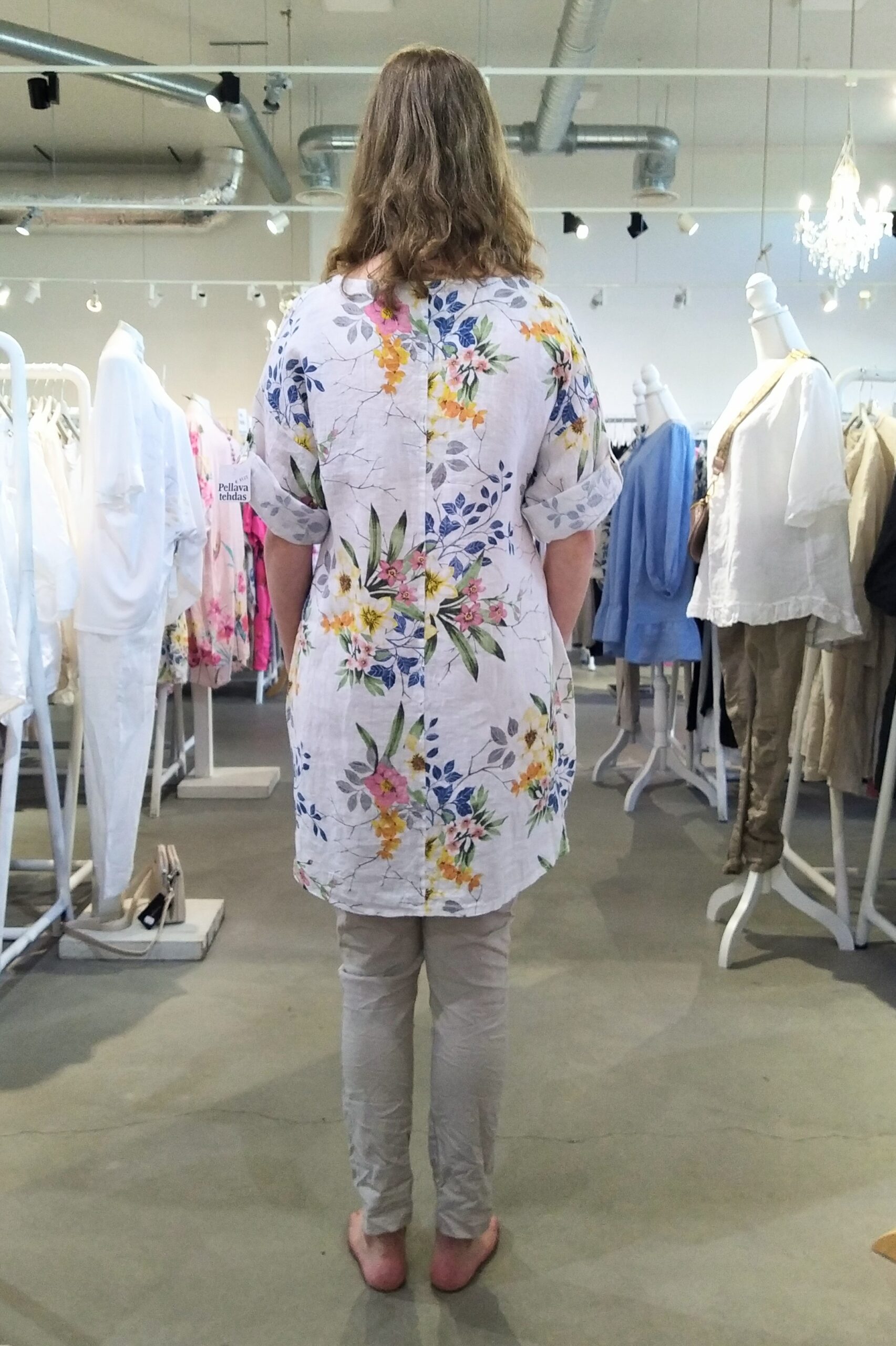 Kukka pellavatunika, valkoinen 36/40 - Image 3