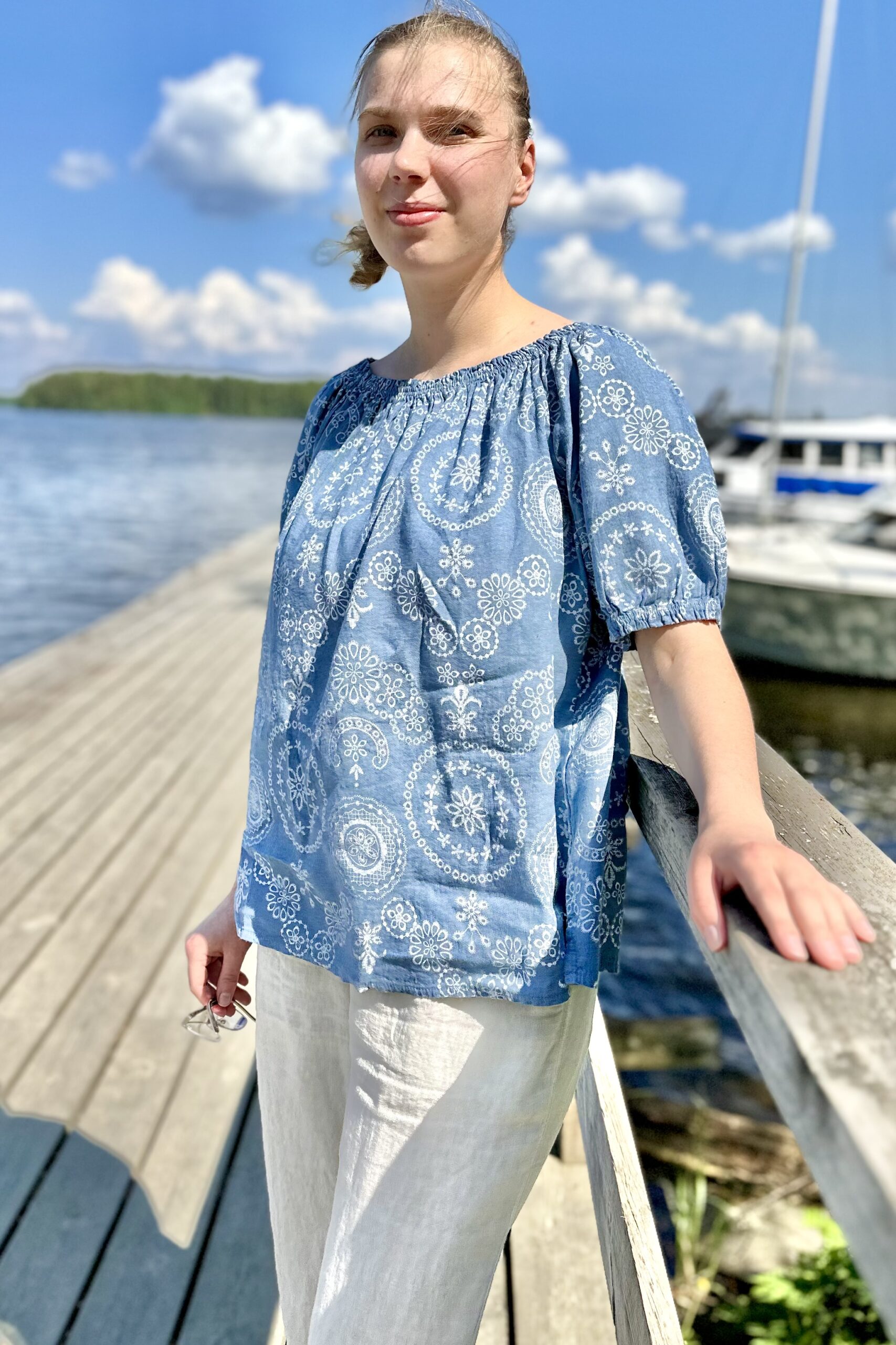 Vilma pellavapaita, farkunsininen 40/46 - Image 3