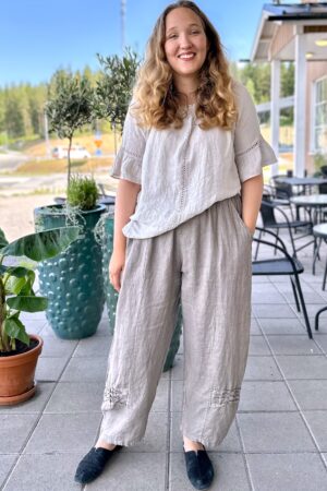 Pellavatehdas Veera pellavahousut taube