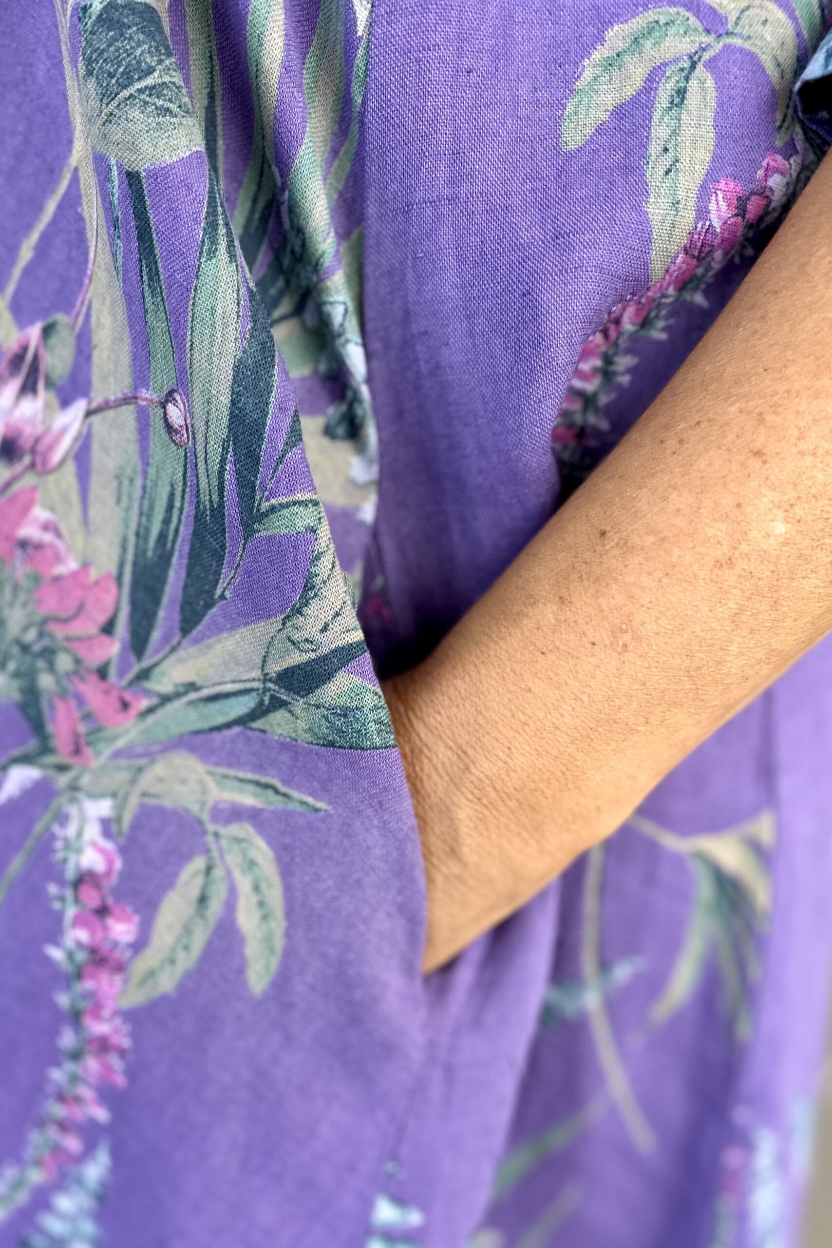 Juhannus pellavamekko, tummaliila 48/52 - Image 3