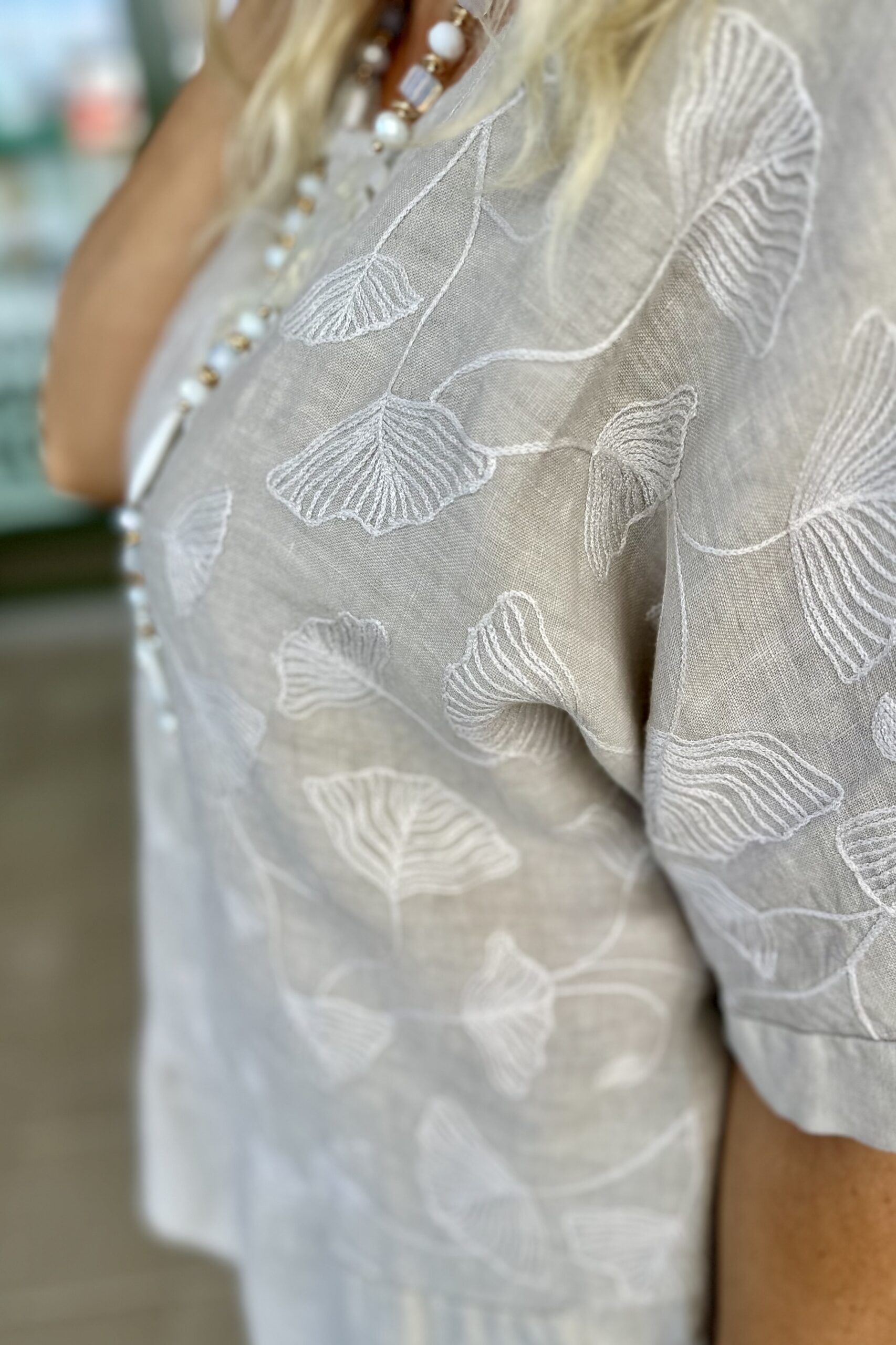 Garden pellavapaita, beige 46/50 - Image 3