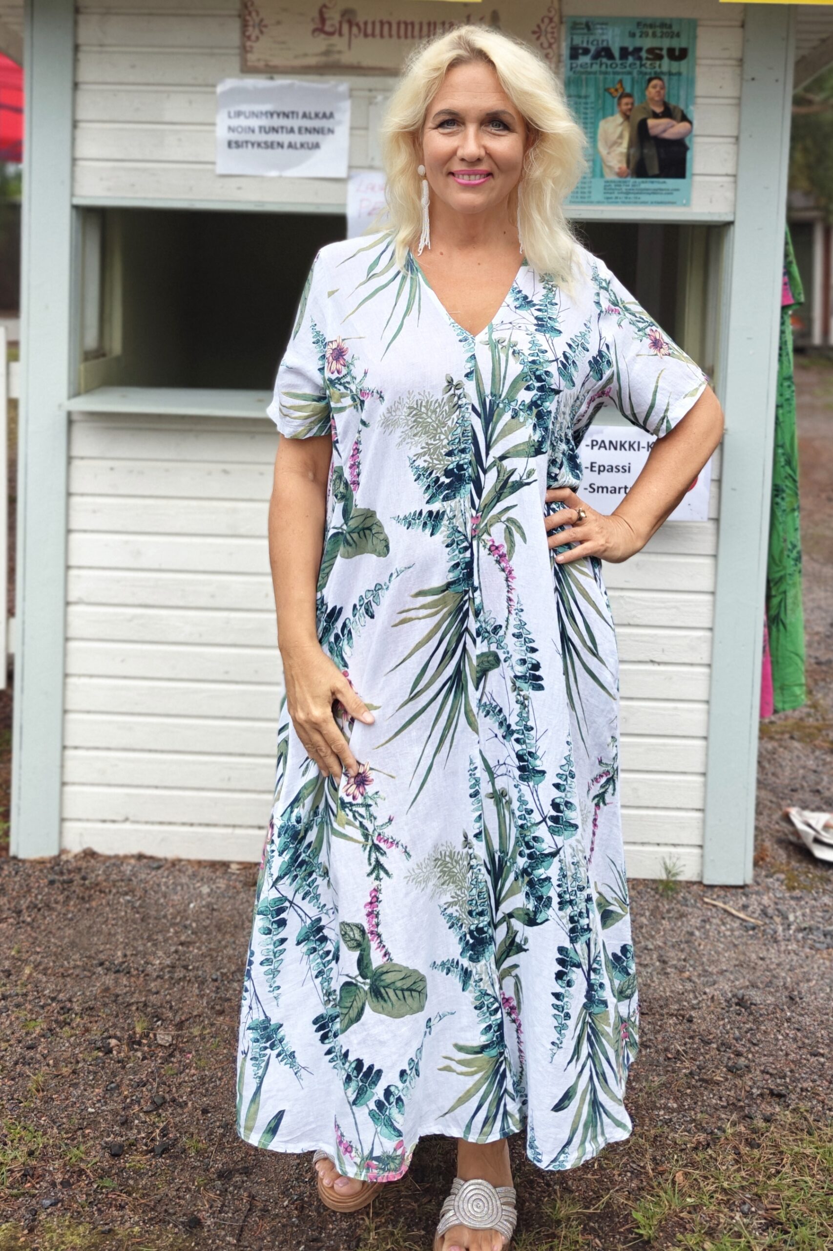 Pellavatehdas Angelika B. pellavamekko valkoinen