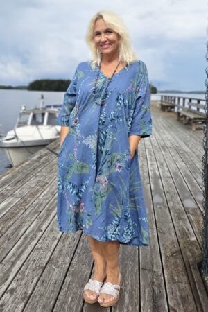 Pellavatehdas Juhannus pellavamekko farkunsininen