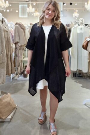 Michele mesh-neulosjakku musta Pellavatehdas