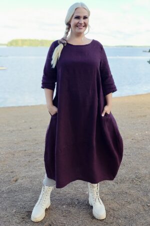 Pellavatehdas Seela Pellavamekko tumma luumu