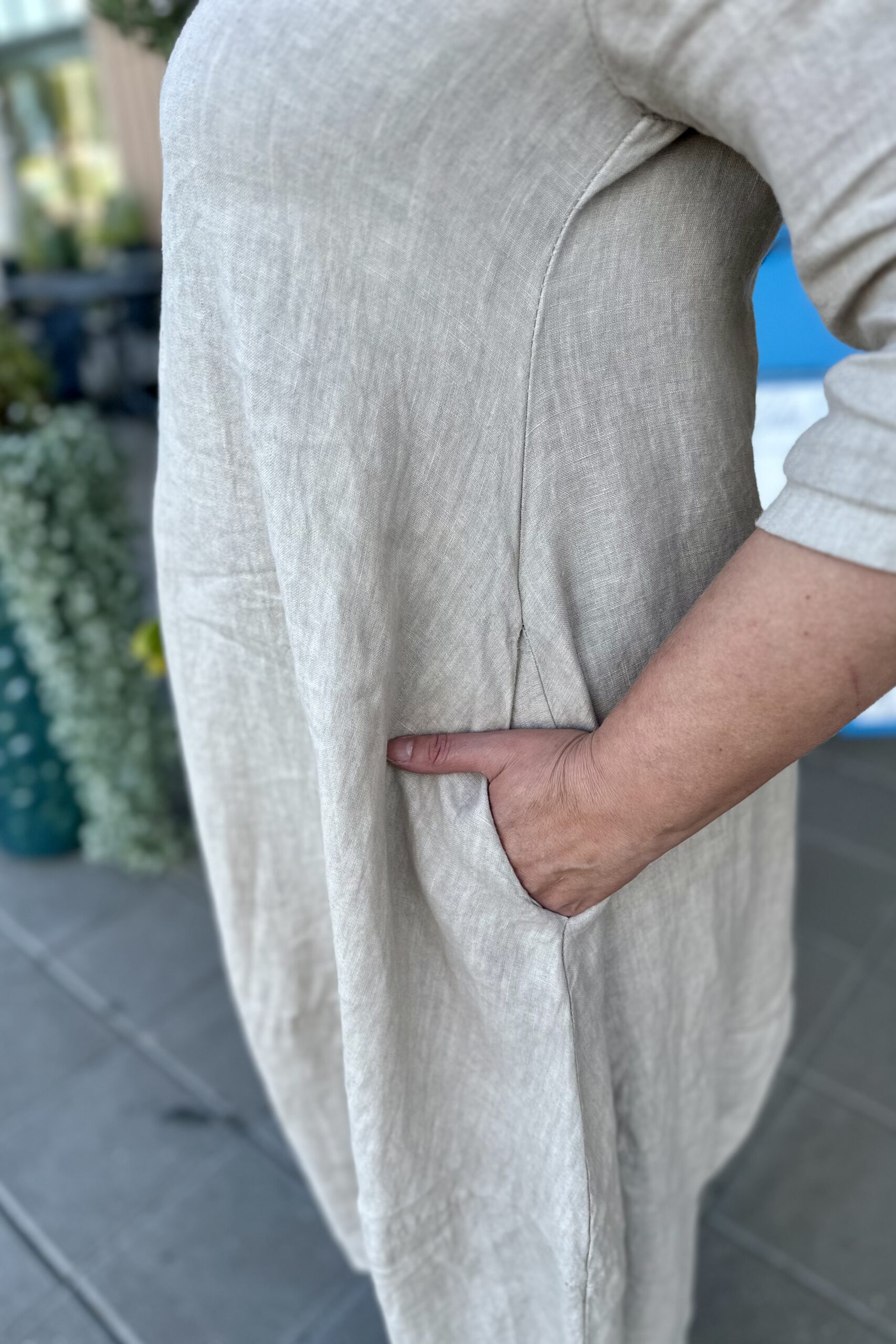 Seela pellavamekko, beige - Image 3