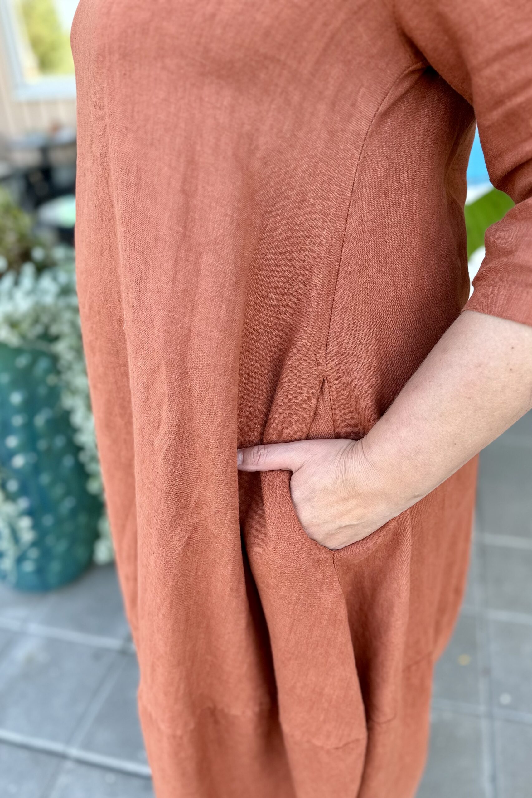 Seela pellavamekko, ruosteenoranssi - Image 3