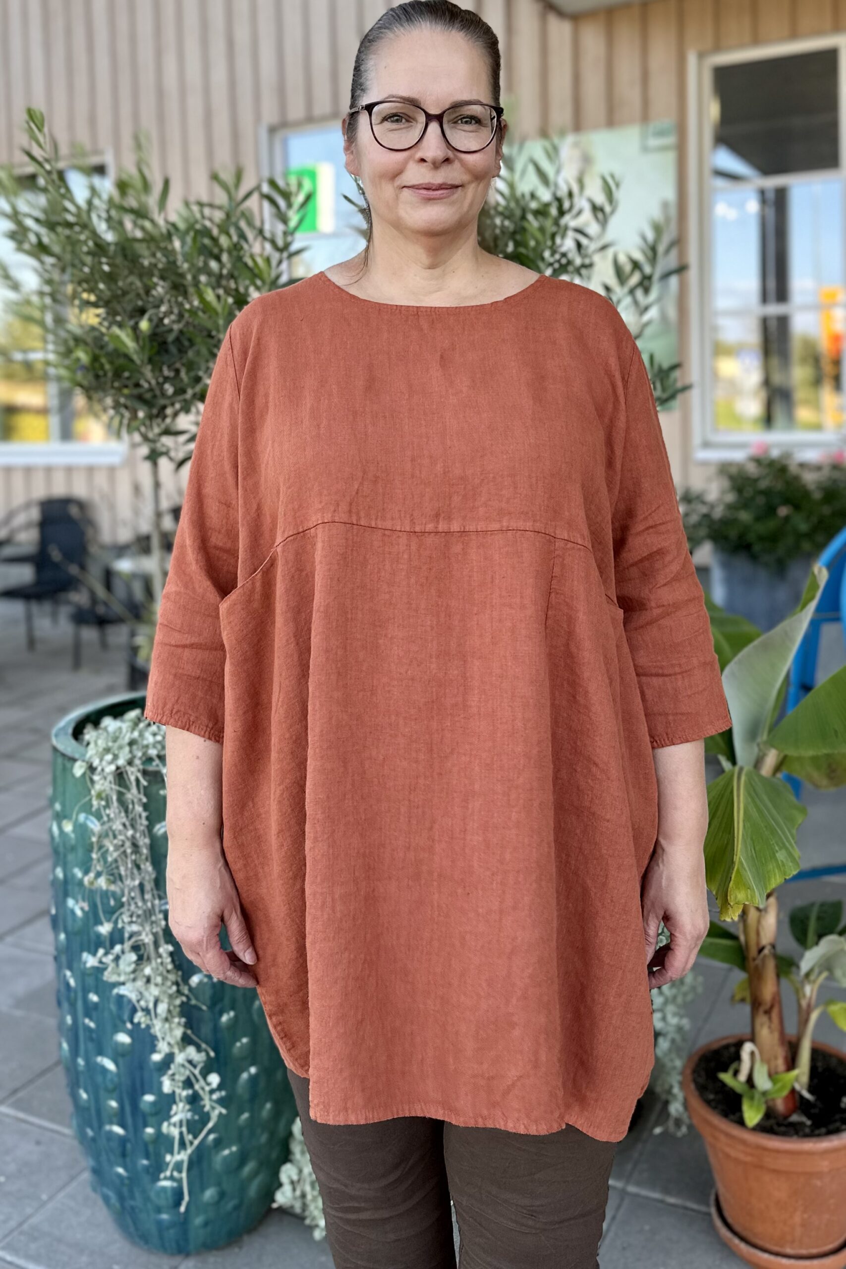 Pellavatehdas Coco pellavatunika ruoste