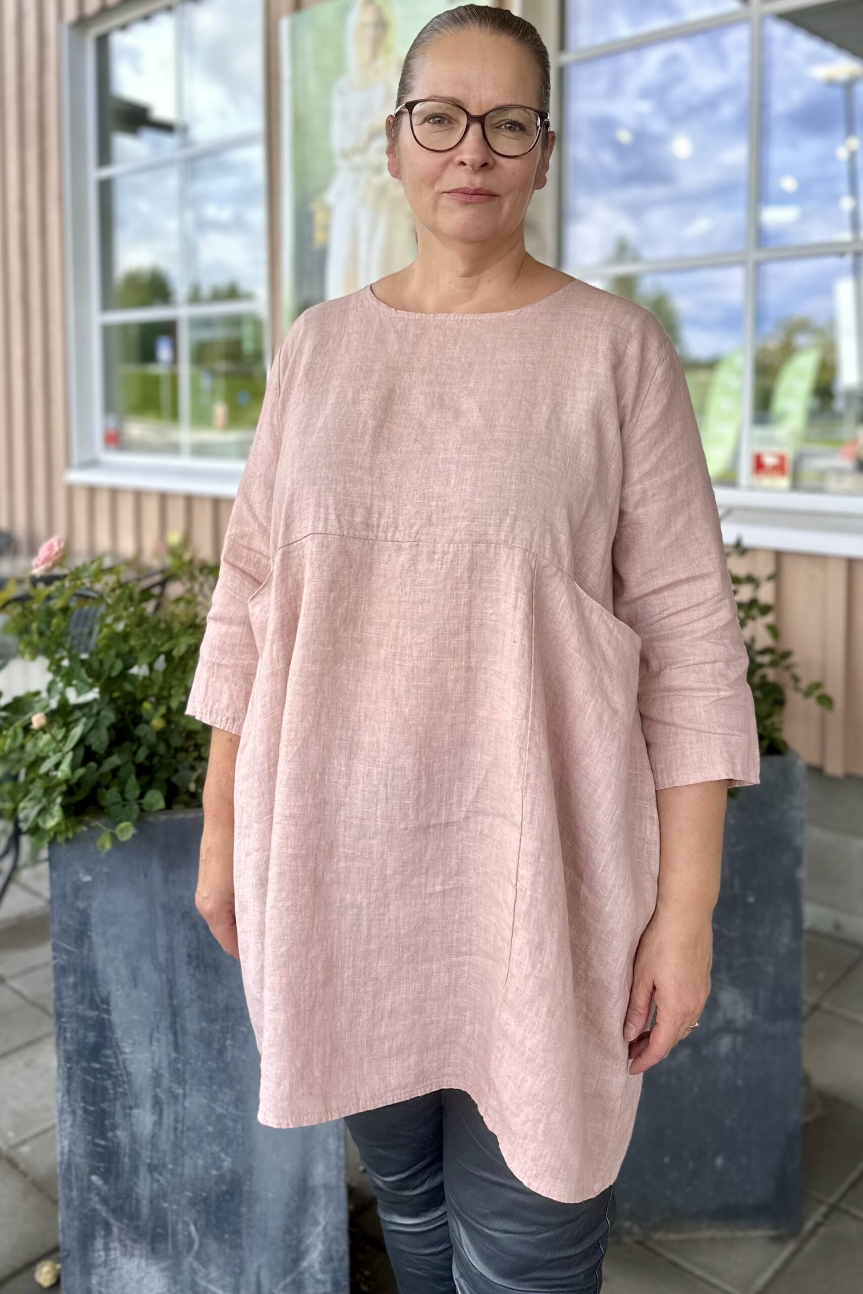 pellavatehdas coco pellavatunika roosa