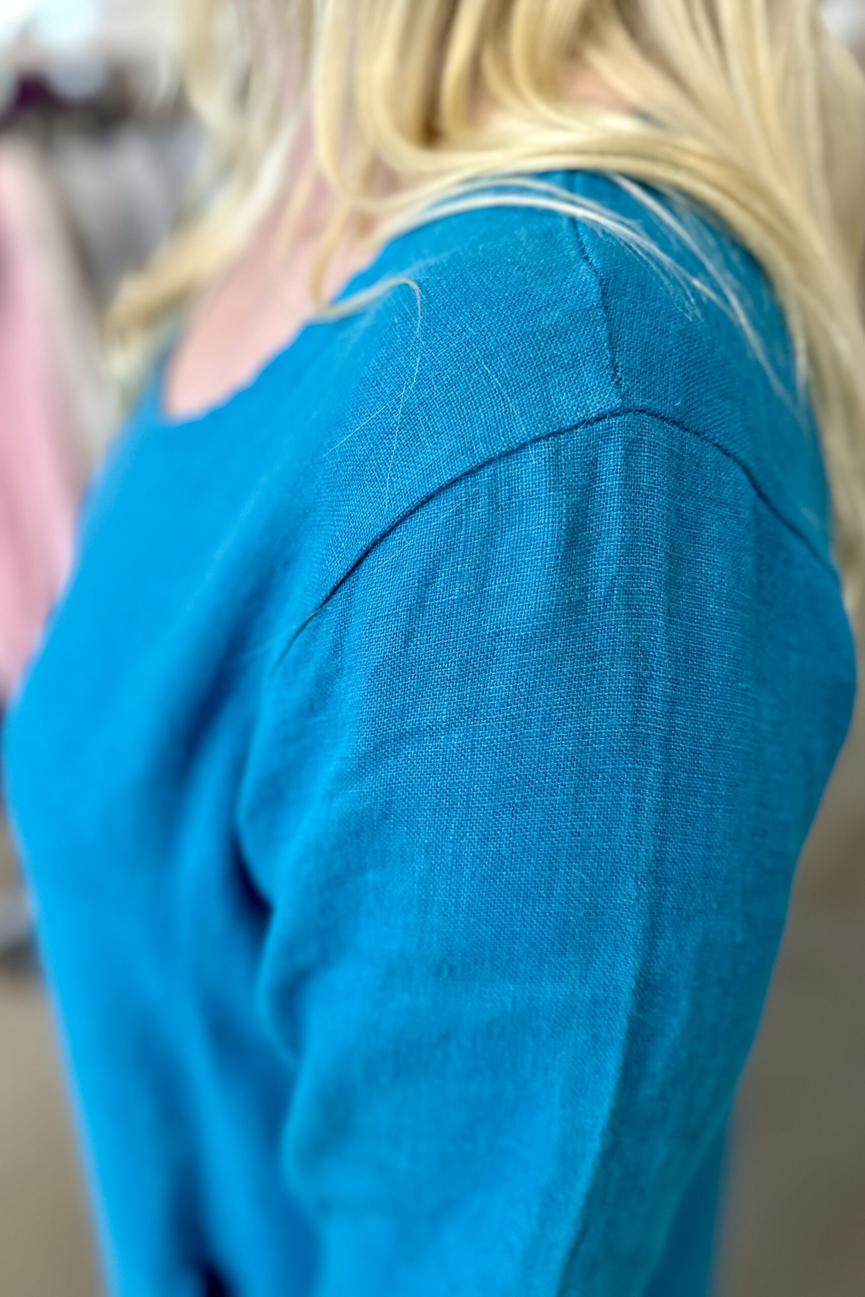 Gigi pellavamekko, petroolin sinivihreä 42/46 - Image 4