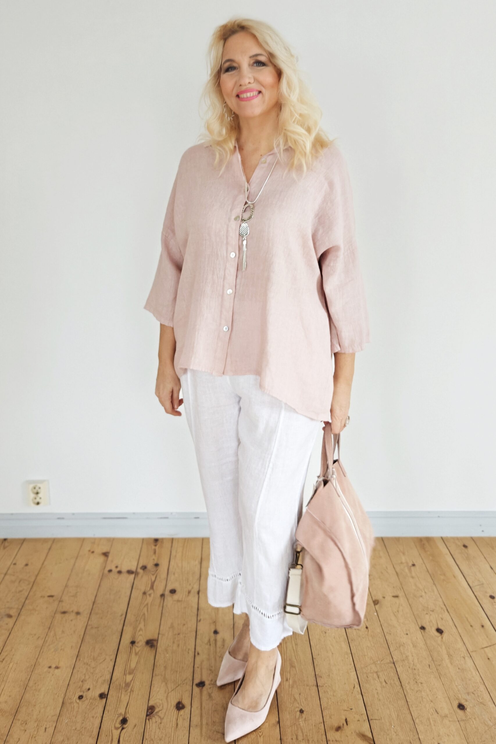 Venla pellavapaita, lämmin roosa 46/50 - Image 3