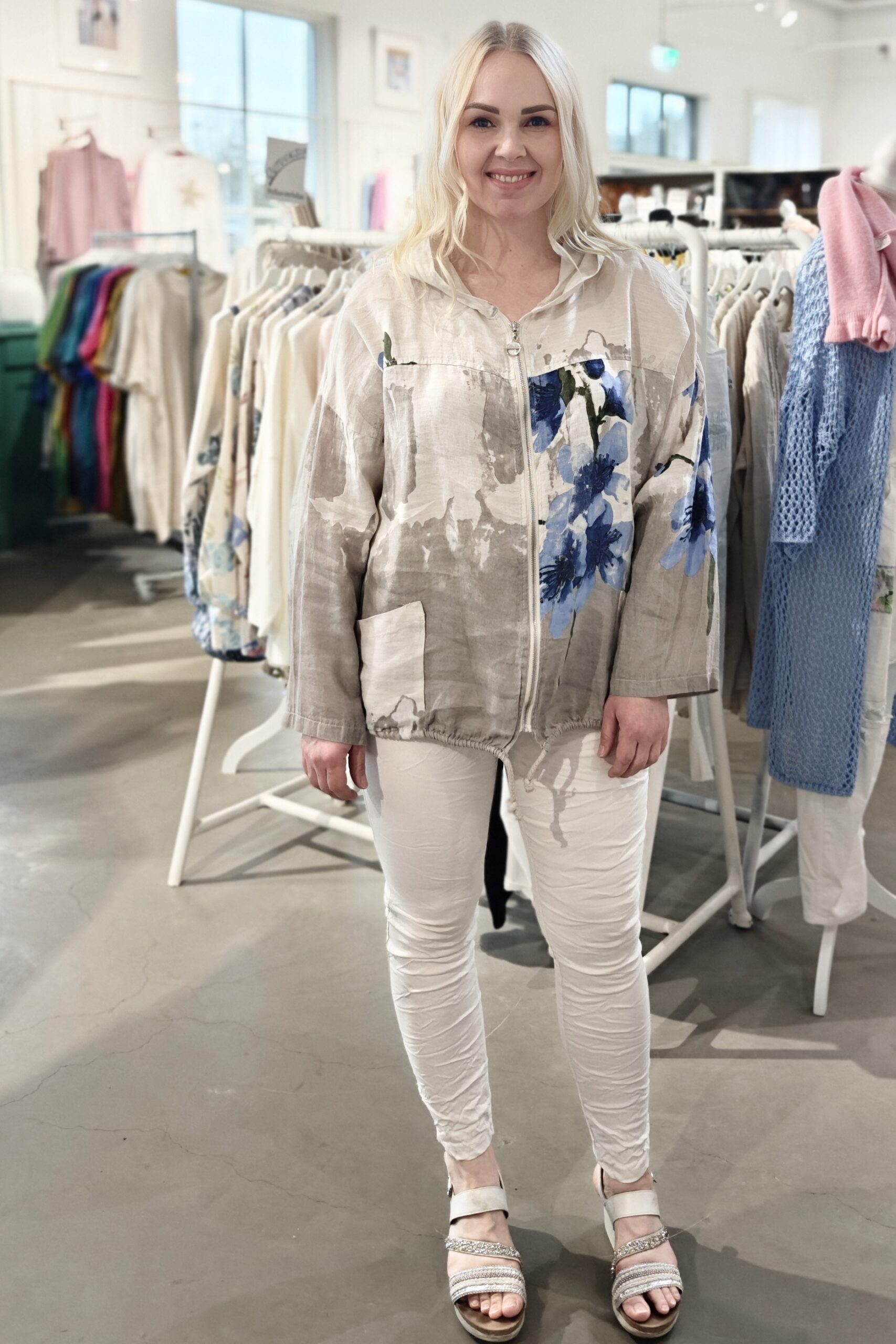 Tähti Stretch-housut beige Pellavatehdas