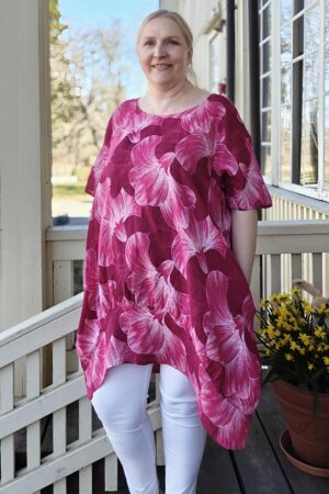 Pellavatehdas Kukkaunelma pellavatunika fuxia