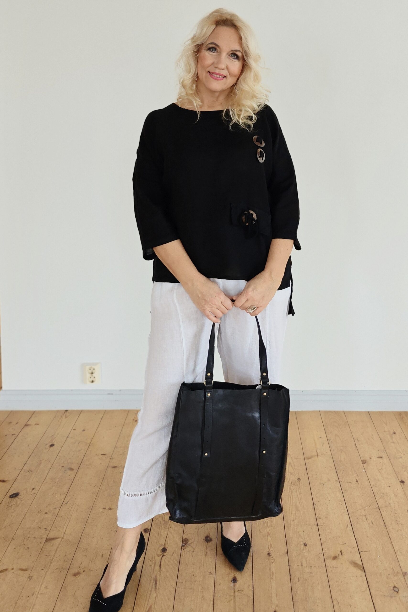 Limnos pellavapaita, musta 48/52 - Image 3