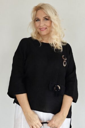 Limnos pellavapaita musta Pellavatehdas