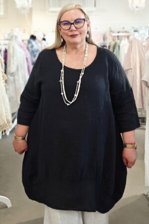 Linda pellavatunika tummansininen Pellavatehdas