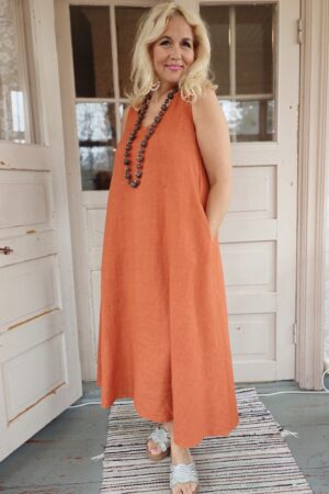 Pellavatehdas Elegia pellavamekko oranssi