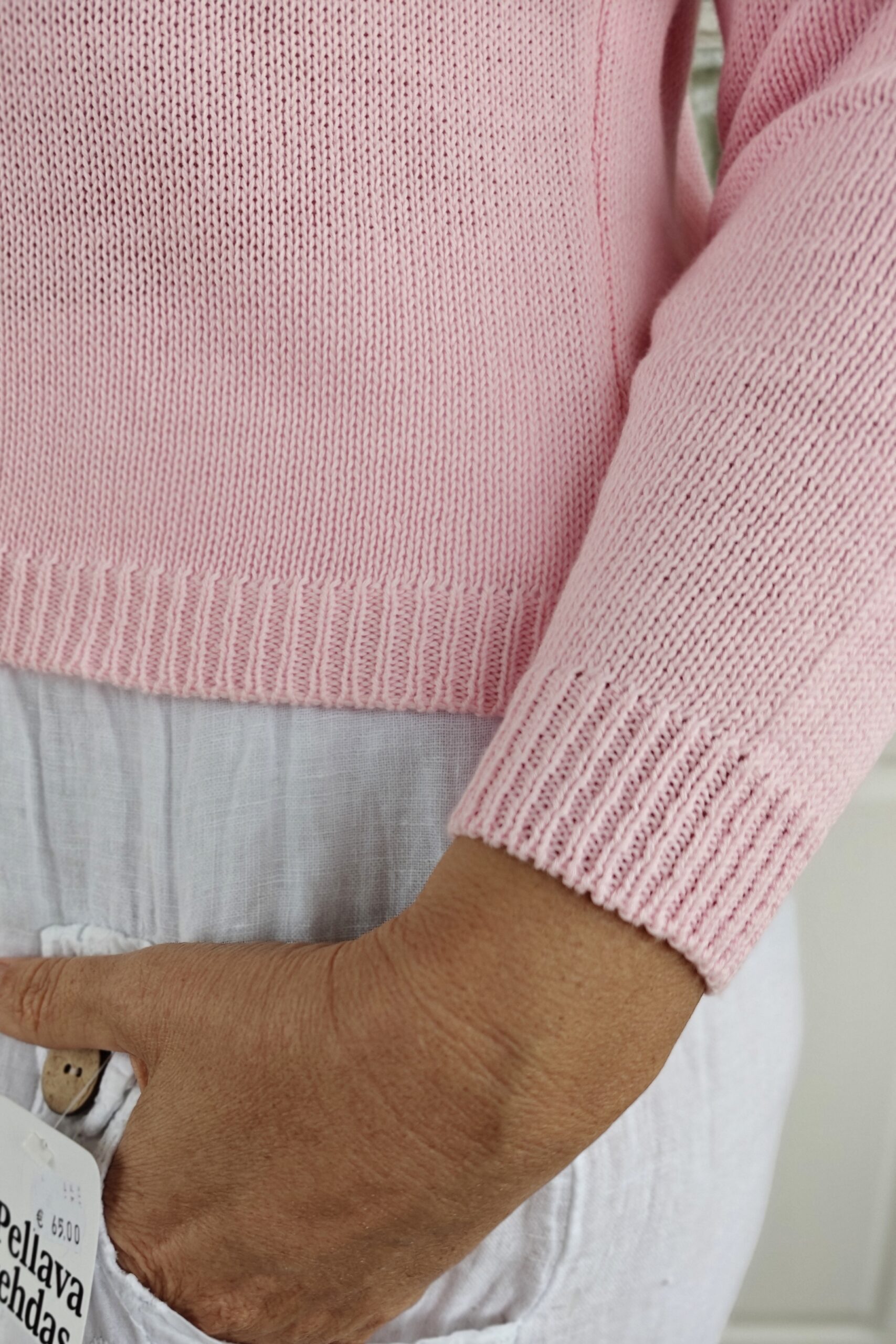 Kitte puuvillaneule, vaaleanpunainen 38/44 - Image 4