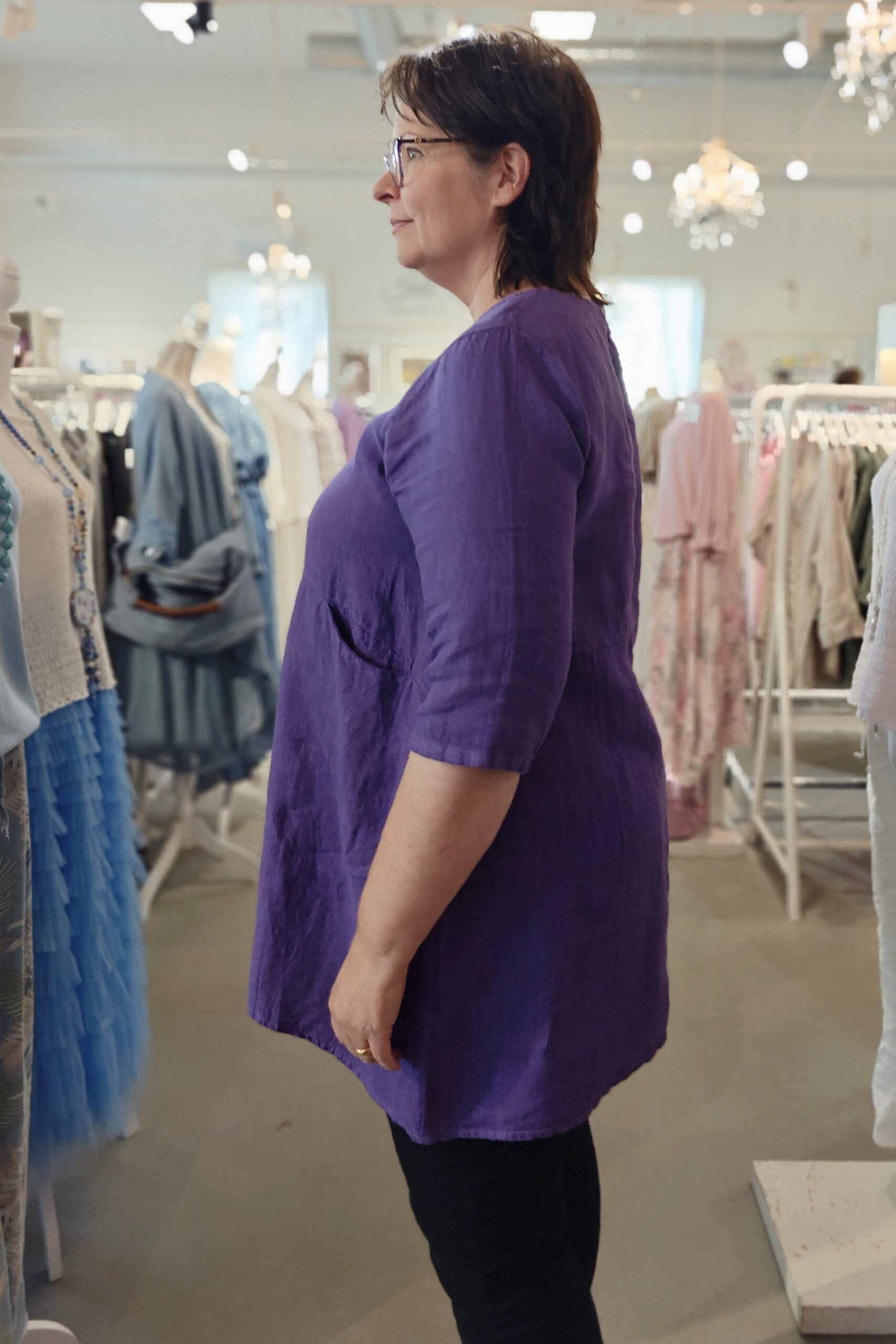 Verona pellavatunika liila Pellavatehdas