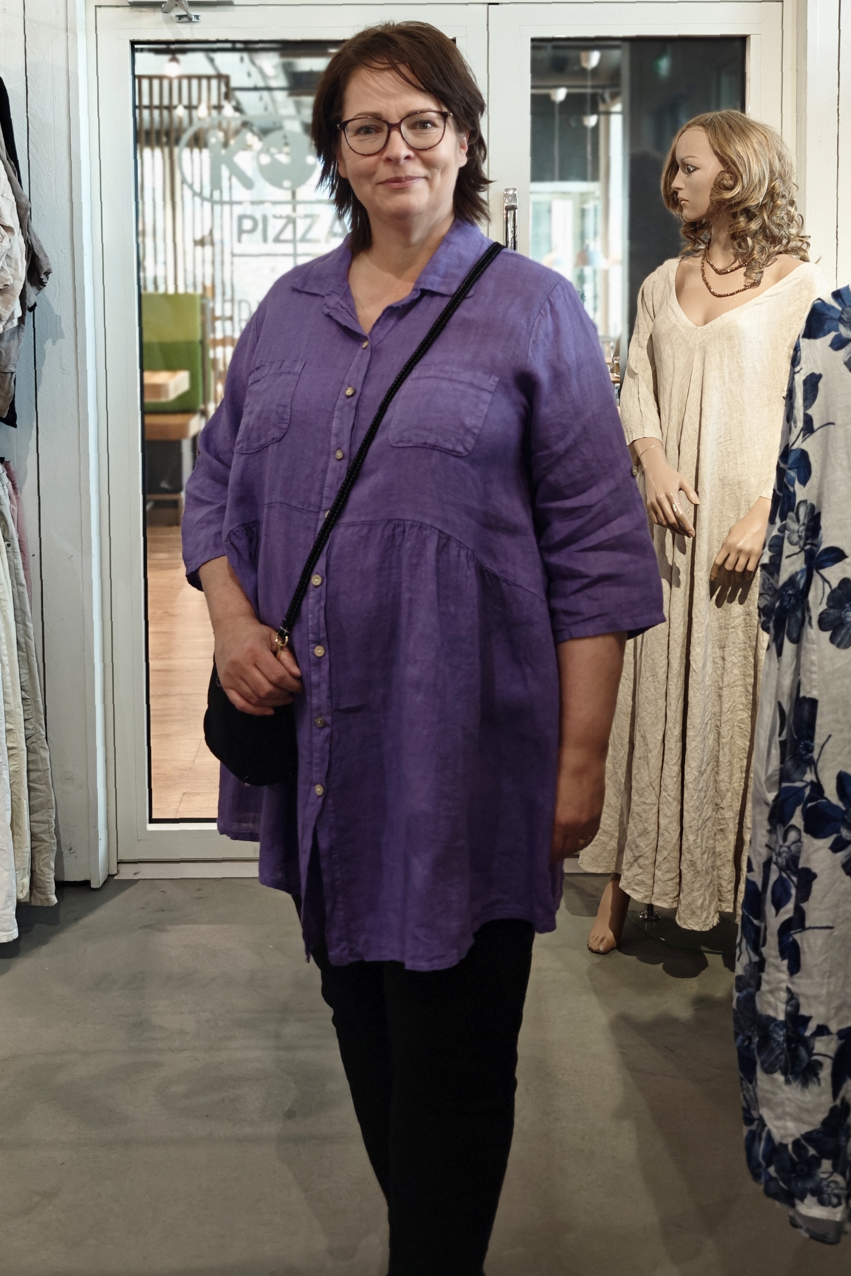 Nina pellavatunika liila Pellavatehdas