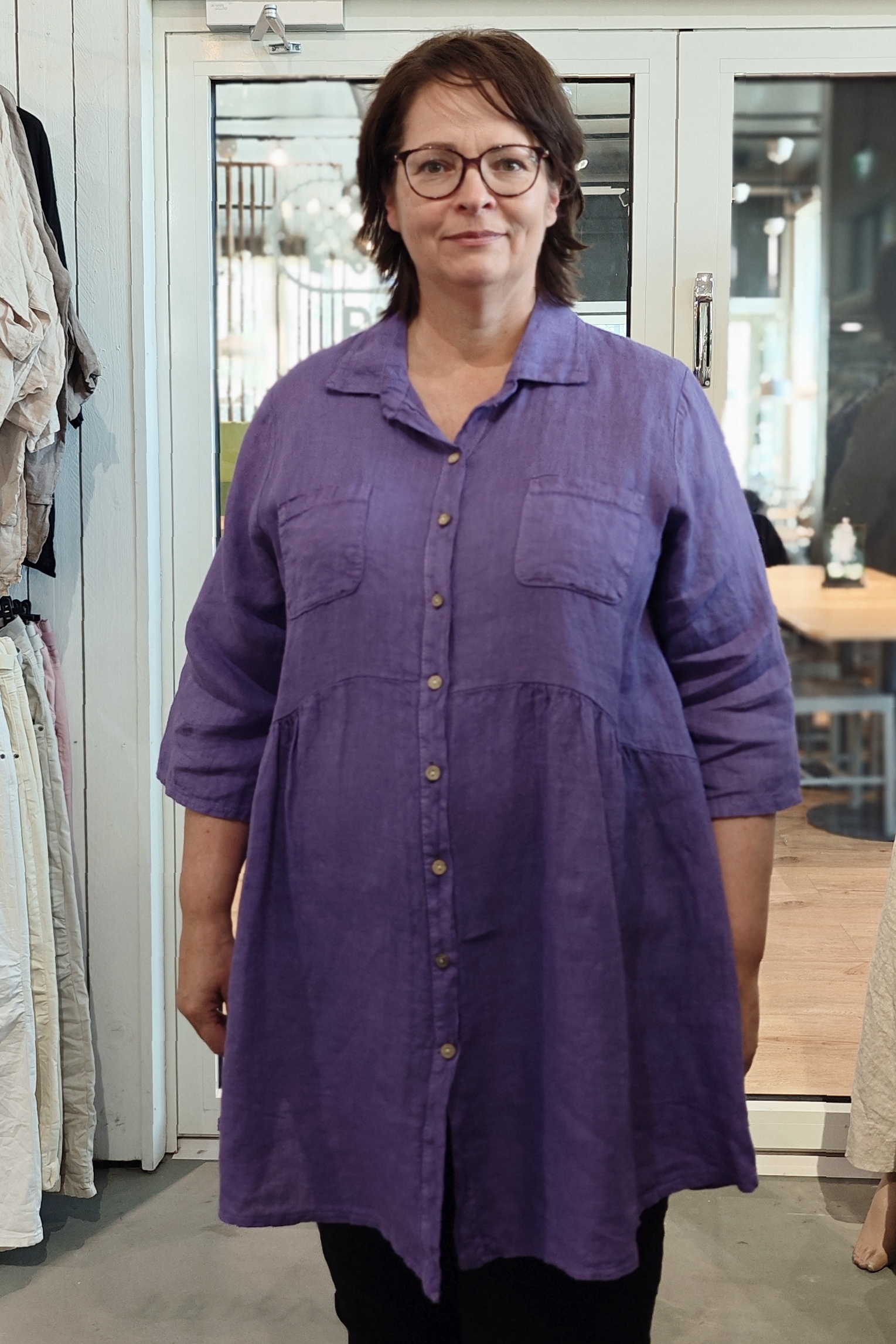 Nina pellavatunika liila Pellavatehdas