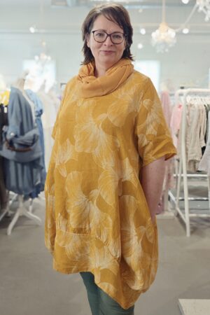 Pellavatehdas Kukkaunelma pellavatunika keltainen