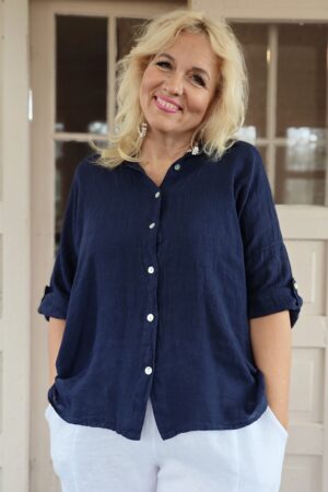 Pellavatehdas Venla pellavapaita tummansininen