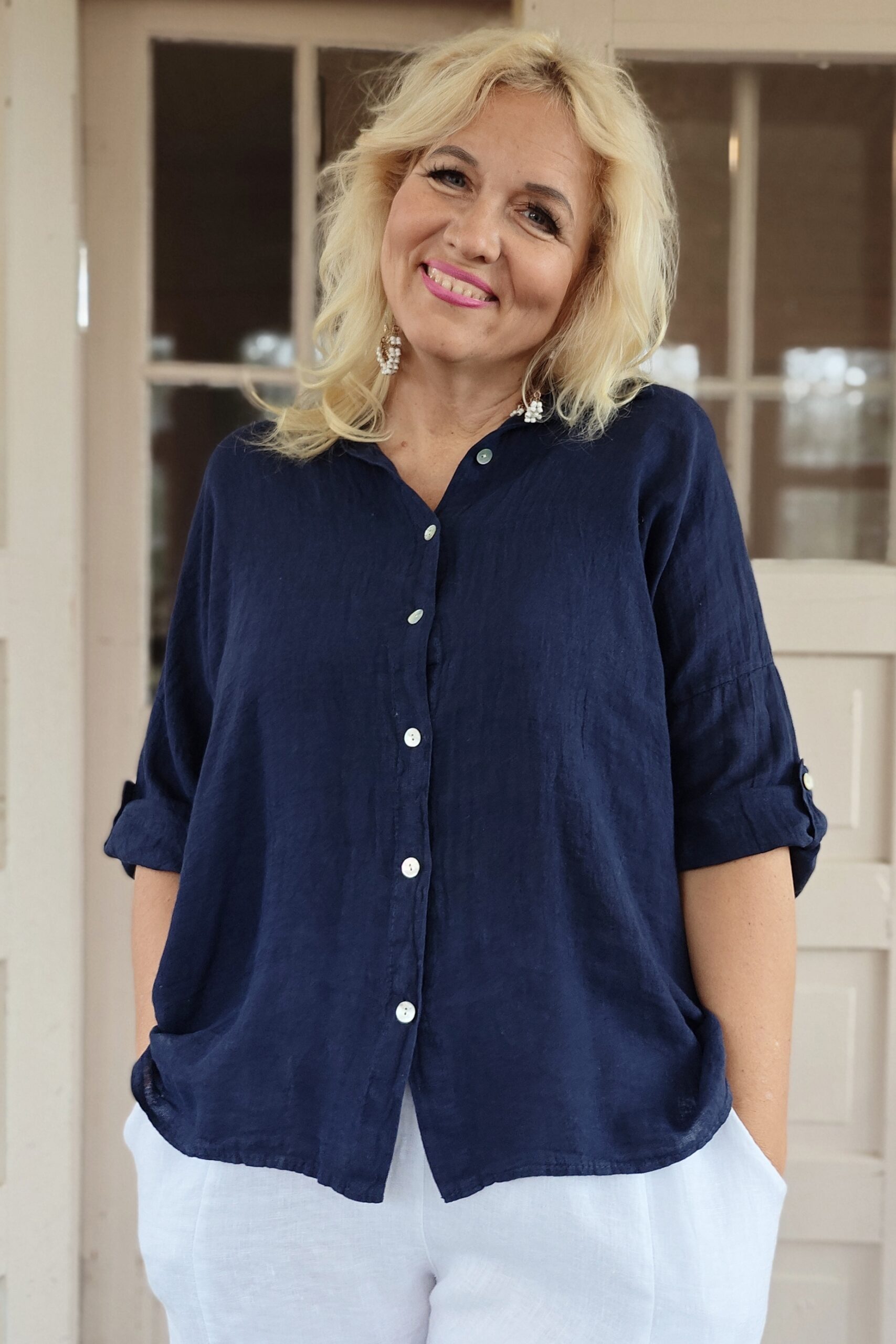 Pellavatehdas Venla pellavapaita tummansininen