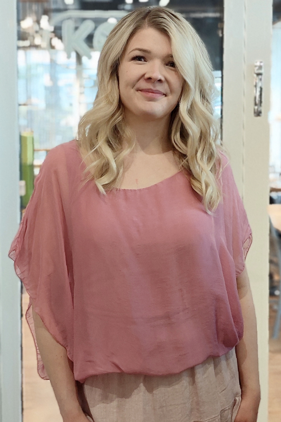 Pellavatehdas Selja silkkipusero roosa