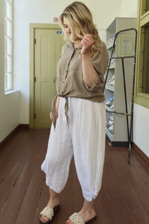 Pellavatehdas Jenna pellavacaprit valkoinen