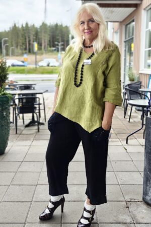 Pellavatehdas Kesäheinä pellavacaprit musta