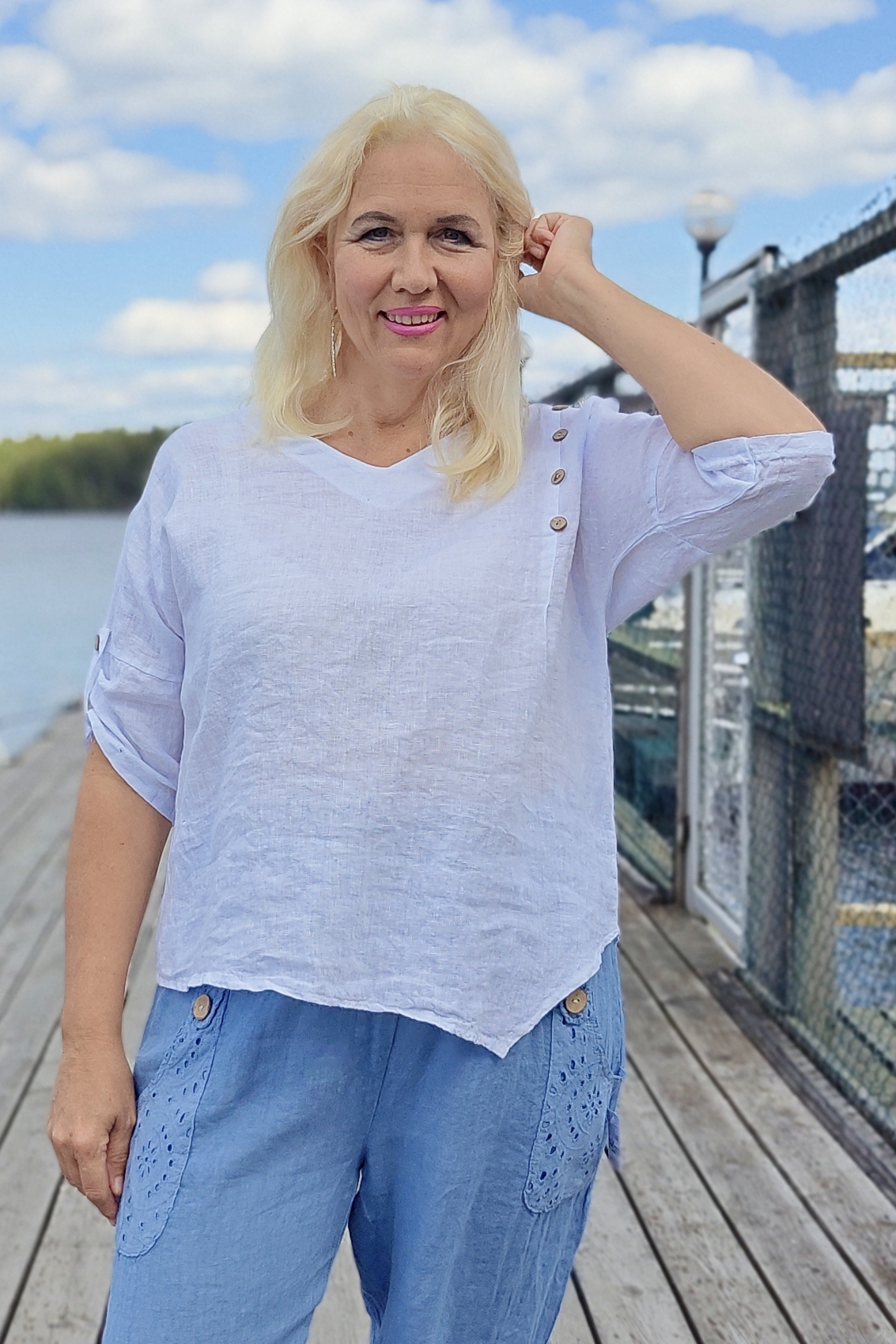 Pellavatehdas Split pellavapaita valkoinen