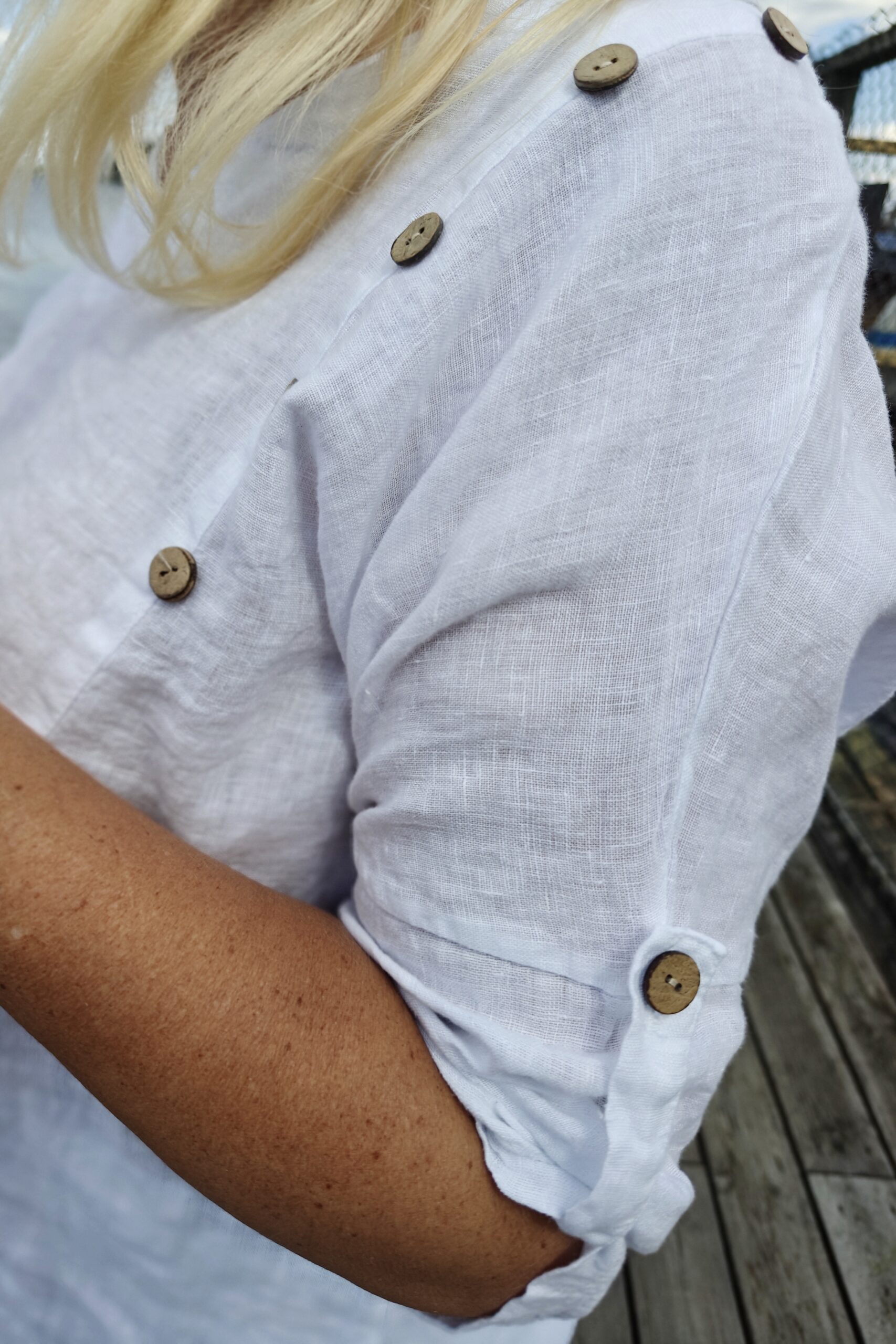 Split pellavapaita, valkoinen 46/50 - Image 4