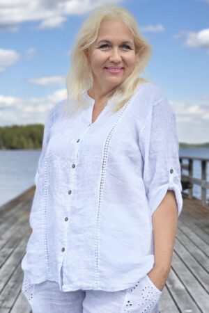 Pellavatehdas Esmeralda pellavapaita valkoinen