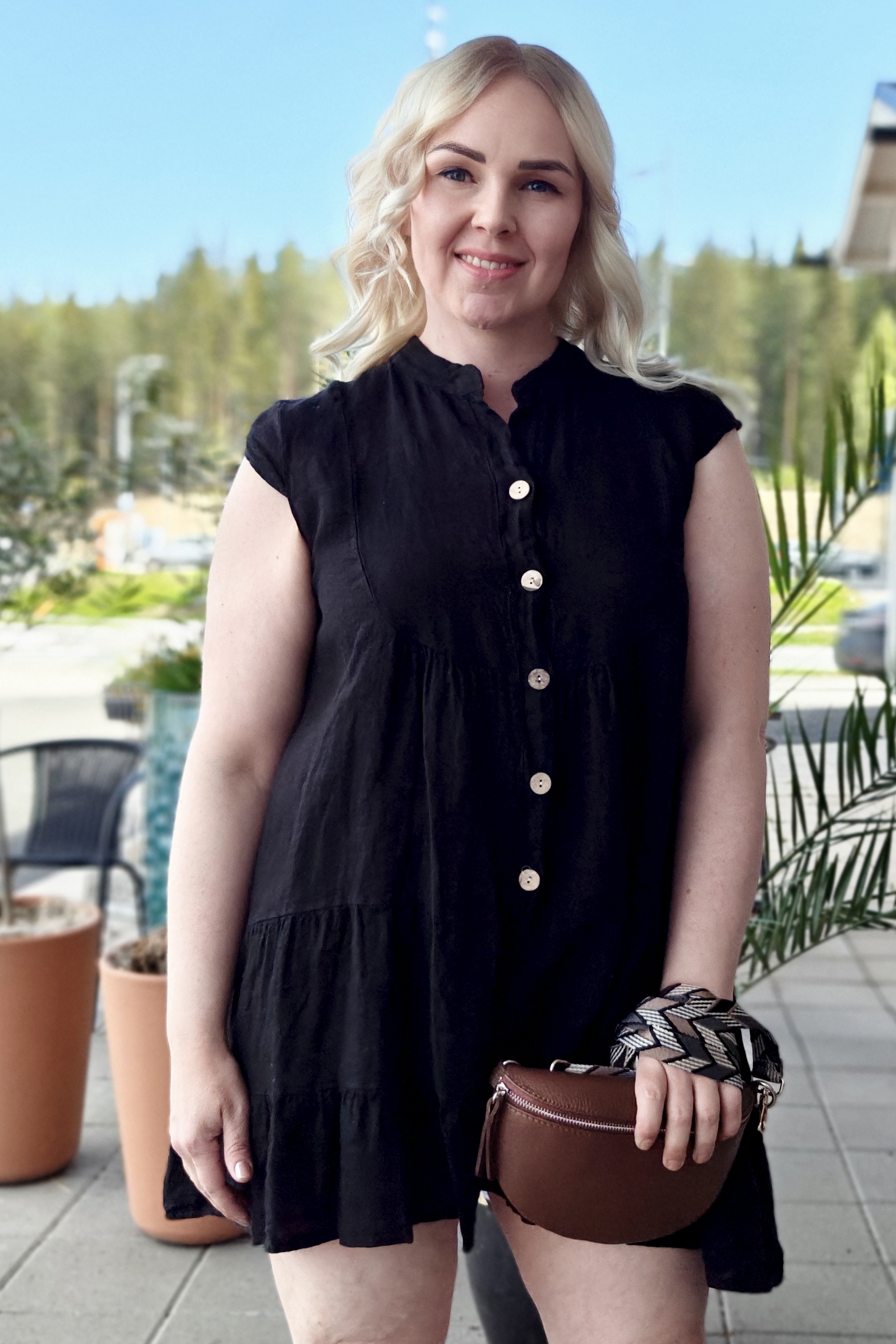 Pellavatehdas Mette pellavatunika musta