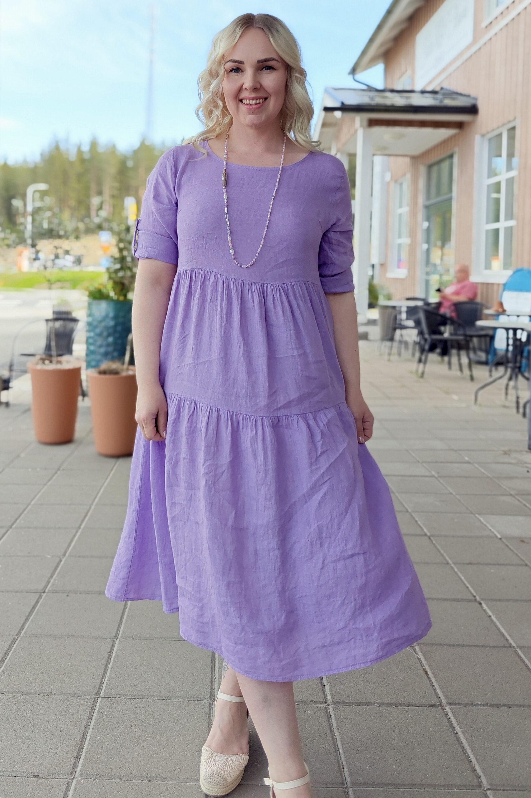 Pellavatehdas Joanna pellavamekko liila