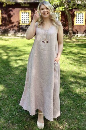 Pellavatehdas Elegia pellavamekko lämmin roosa