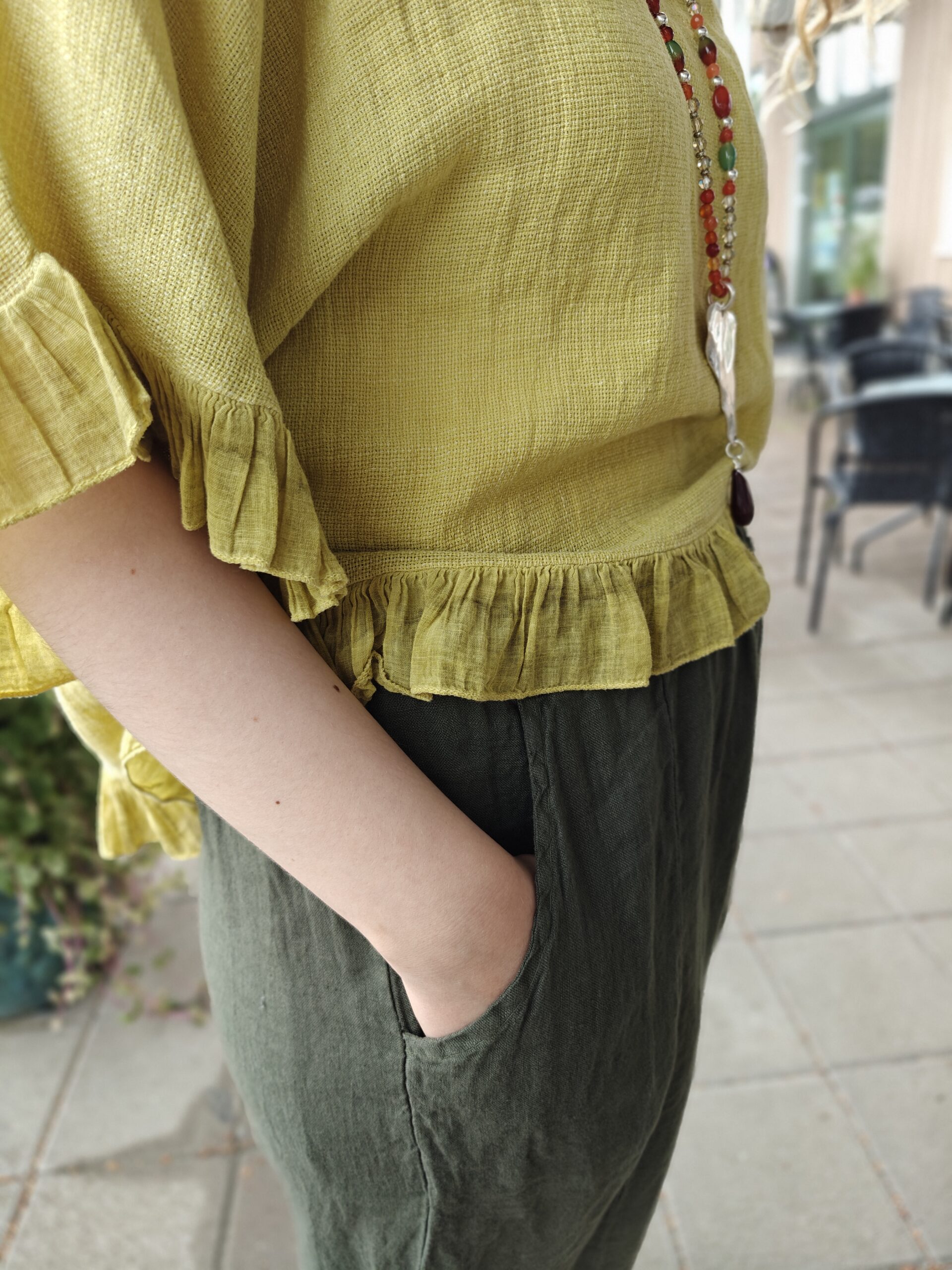 Hanna pellavahousut, metsänvihreä 46/50 - Image 4