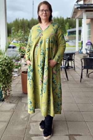 Pellavatehdas Angelika pellavamekko päärynänvihreä