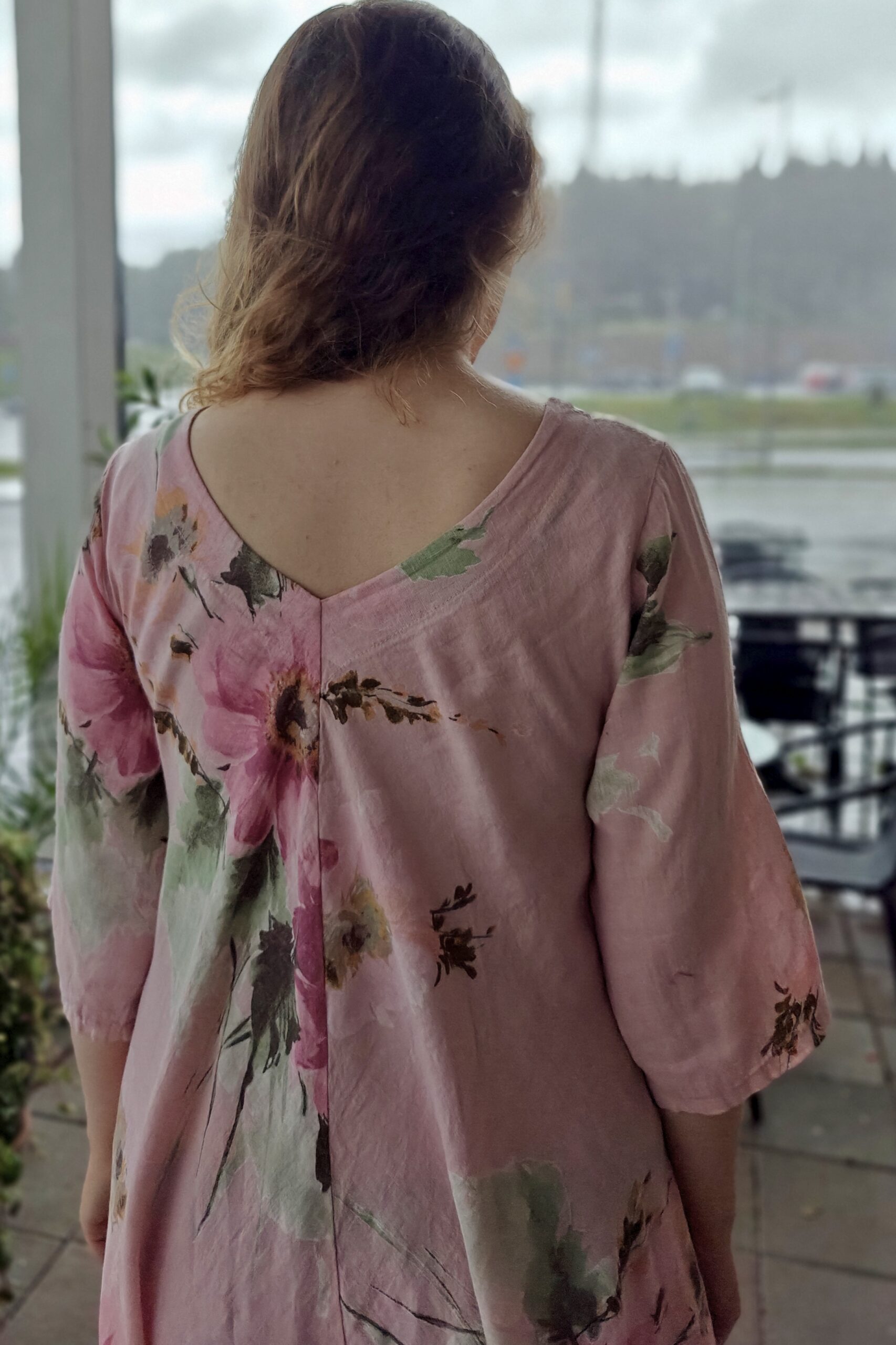 Ingela pellavamekko, vaaleanpunainen 46/56 - Image 4