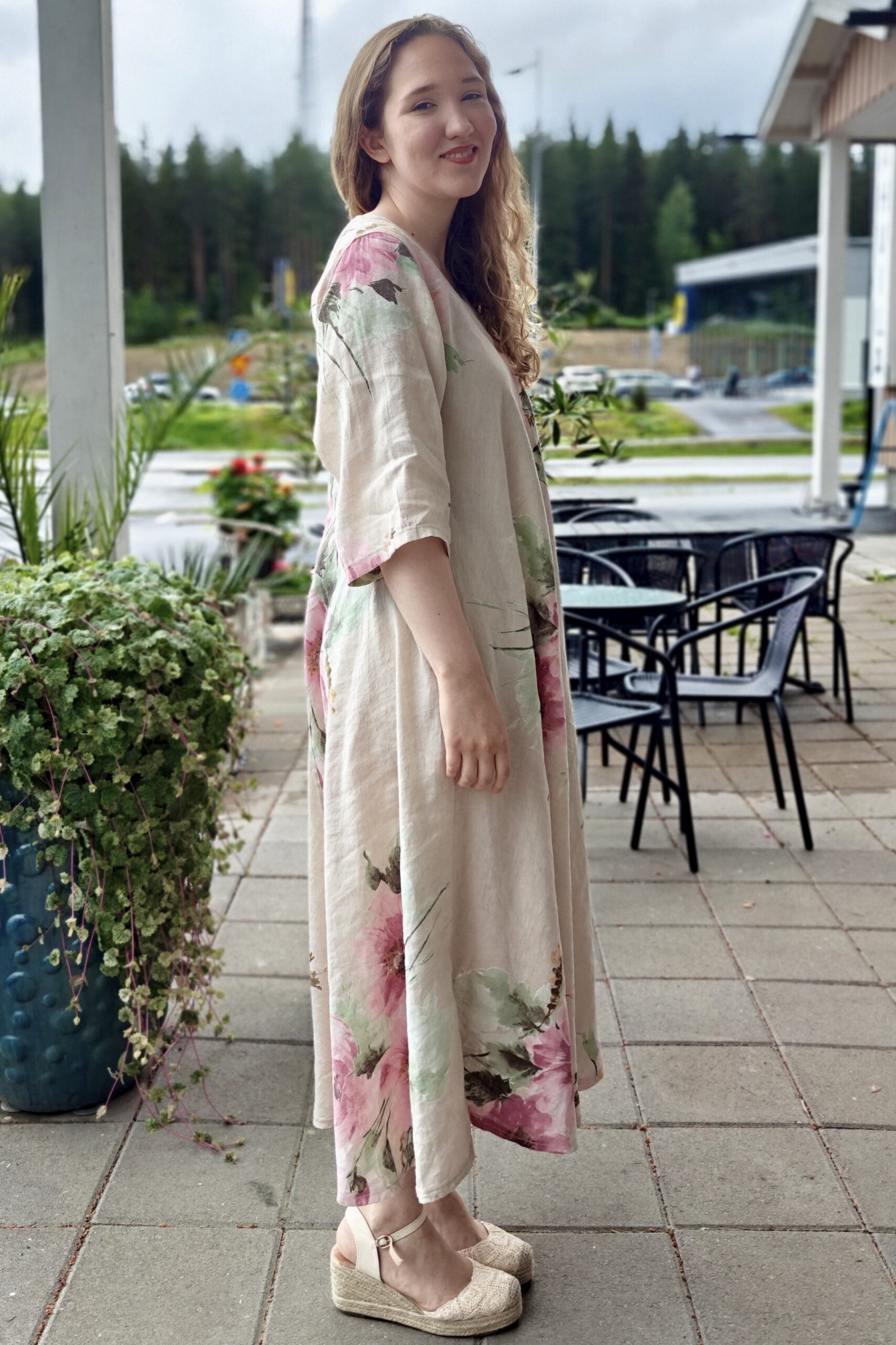 Ingela pellavamekko, beige 46/56 - Image 3