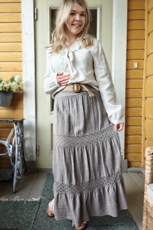 Pellavatehdas Safiira puuvillahame ruskea