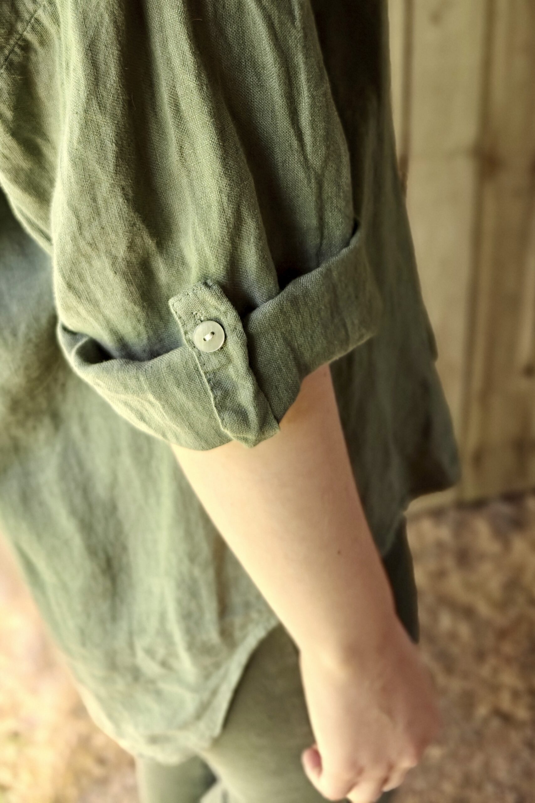 Lilli pellavapaita, khakivihreä L/XL - Image 3