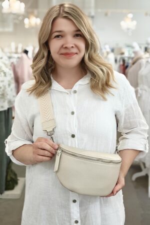 Pellavatehdas beige crossbody-laukku