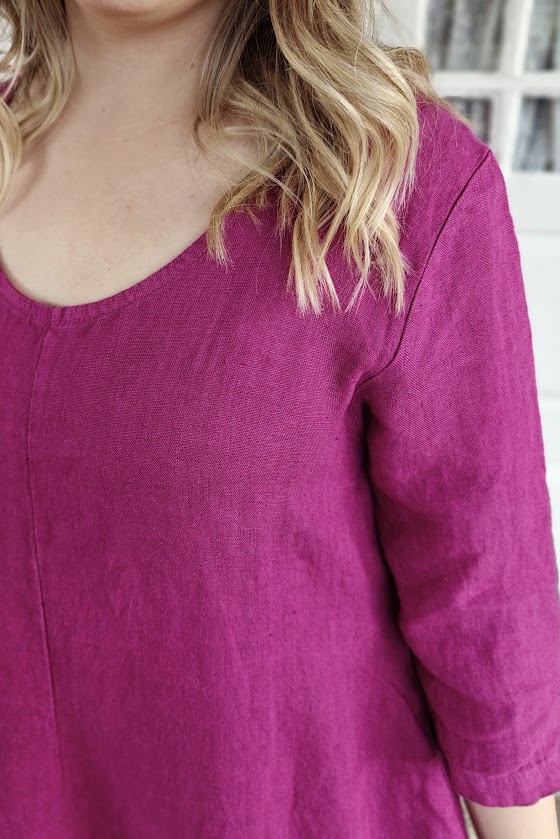 Diana pellavamekko, fuxia (liilanpunainen) - Image 4