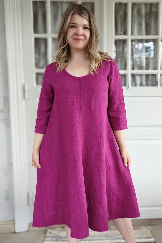 Pellavatehdas Diana pellavamekko fuxia